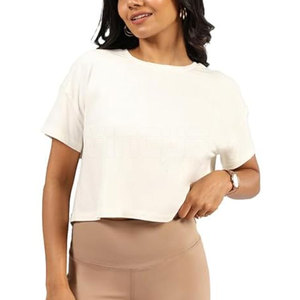 Servicio OEM: Diseña tu propio logotipo. Camisetas holgadas para mujer, las más vendidas al por mayor, transpirables, hechas en Pakistán. - Product Image 1