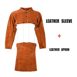 Heavy Duty Cowhide Welding Safety Jacket Unisex Fire Resistant Acidproof OSHA/ANSI/CE Certified Protective Leather Apparel for - Product Image 1