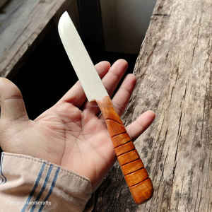 Cuchillo artesanal de hueso de búfalo blanco con mango de madera, utensilio natural para cocina y comedor a precio económico. - Product Image 4