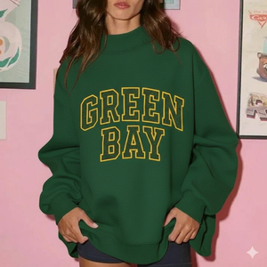เสื้อสเวตเชิ้ตคอเต่าทรงโอเวอร์ไซส์สำหรับผู้หญิง ลายกราฟิกสไตล์วิทยาลัย แขนเสื้อแบบดรอปโชว์เดอร์ ขายส่ง รับผลิตแบรนด์ส่วนตัว - Product Image 3