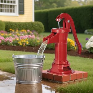 Pompa d'Acqua Manuale Antica in Ghisa, Sollevamento Massimo 25 Piedi, Connessione NPT 1 1/4, Facile Installazione - Product Image 2