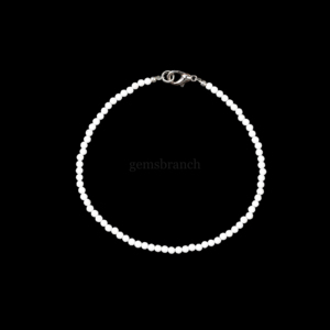Natural White Howlite <b>Beaded</b> <b>Bracelet</b> Micro Faceted Round Gemstone <b>Bracelet</b> For Women Jewelry Healing Crystal Gift Handmade Bulk - Product Image 2