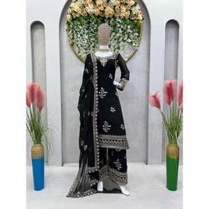 Ensemble de vêtements de fête pour femmes avec fil et séquence de travail Ensemble élégant - Product Image 3