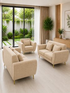 Sofá Minimalista Esmeralda 221 ROMA, Conjunto de 221 Plazas para Sala de Estar, Apartamento, Hotel, Uso Ecológico, Tela Personalizada, Mueble Cuadrado - Product Image 2
