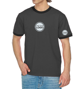 Camisetas de Manga Corta Unisex, Camisetas de Manga Corta con Ribete en Contraste, Camisetas de Manga Corta Unisex de Polialgodón - Product Image 2