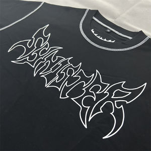 T-shirt TS2849 à découpe inversée et couture, 100% coton, t-shirt oversize, impression et étiquettes personnalisées, surpiqûres contrastées, t-shirt pour homme - Product Image 2