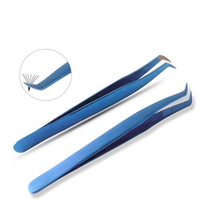 Pince à épiler de précision en acier inoxydable anti-magnétique à pointe en fibre fermement fermée, durable, de haute qualité pour la pose et l'épilation des faux cils - Product Image 1