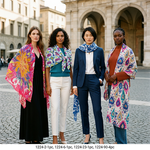 Étoles pour femmes en rayonne imprimées de motifs floraux, légères et antibactériennes, pour toutes les saisons - Product Image 6