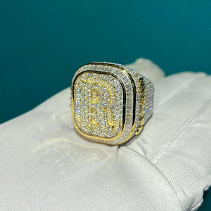 Anillo Champion de Plata de Ley 925 con Baño de Rodio, Clúster Completo de Moissanita, Estilo Hip Hop, Personalizado, Regalo de Aniversario de Bodas - Product Image 3