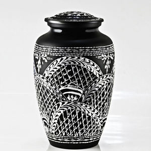 โกศบรรจุอัฐิโลหะสีเหลืองสลักลายคลาสสิก บลูไดมอนด์ คัตติ้ง สำหรับผู้ใหญ่ สไตล์อเมริกัน/ยุโรป - Product Image 1