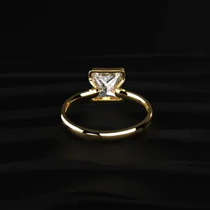 Bague de fiançailles solitaire princesse 1,0 carat à demi-sertissage, bague classique en diamant, bijoux fins, bague minimaliste en diamant, clarté VVS-VS IGI - Product Image 4