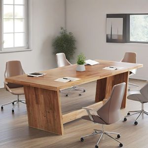 Escritorio de Madera Sólida de 70.87 Pulgadas con Pedestal, Escritorio Grande para Oficina en Casa, Escritorio de Estudio Industrial de Madera para Computadora - Product Image 5