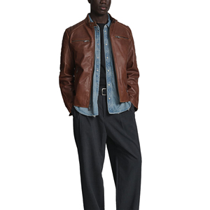 <b>Men</b> Sheepskin Leather Bomber Jacket Lightweight Breathable Lining Casual Fit Multiple Colors OEM Bulk Order Ready - Product Image 2