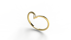 Luxury 18K Gold Round Diamond <b>Ring</b> Curved Wishbone Band Three Stone Trilogy Band <b>Stacking</b> <b>Ring</b> Jewelry Gift Fine Jewelry Women - Product Image 2