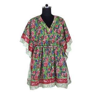 Vestido de Fiesta Corto de Algodón Estilo Kaftan para Mujer, Talla Grande, Manga Murciélago, Cintura Baja, Servicio OEM Disponible - Product Image 6