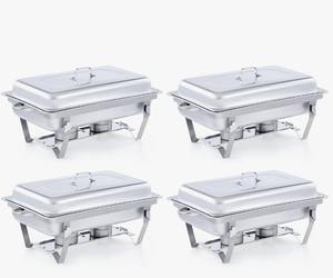 Juego de 4 recipientes rectangulares de acero inoxidable de 9.5 cuartos de galón para buffet, al mejor precio. - Product Image 5