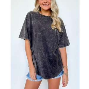 T-shirts pour hommes en coton 100% avec logo personnalisé, coupe ample, effet délavé, impression numérique, T-shirts Pro Club effet délavé pour hommes - Product Image 4