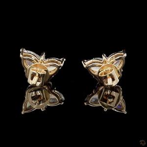 Boucles d'oreilles clous papillon de luxe en diamant CVD de laboratoire, or jaune 14 carats, tendance, cadeau de fiançailles, bijoux de mariage taille brillant pour femme - Product Image 2