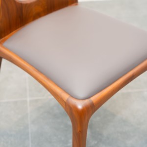 Chaise de salle à manger en bois de frêne moderne de luxe, finition noyer, avec structure à mortaise et tenon, pour salle à manger, cuisine, restaurant, PISANO - Product Image 2