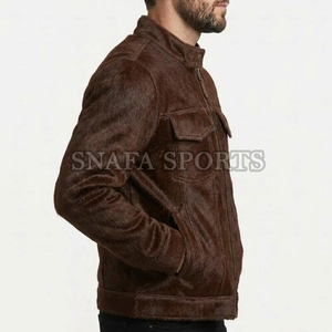 Apparel Clothing Casual Autumn Wear Outdoor Wear Zipper Closure Hair on <b>Leather</b> <b>Jackets</b> Online Best Cowhide <b>Men</b> <b>Leather</b> <b>Jackets</b> - Product Image 3