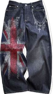 Pantalones de Hombre Lotfeel de Alta Calidad, Estilo Vintage, Corte Bootcut, Marca Privada, Ajuste Holgado, Mezclilla Selvedge, Estampado, Desgastado, con Botones - Product Image 6