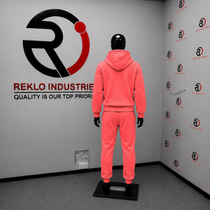 Conjunto Deportivo Personalizado Color Rosa Coral para Hombre, Sudadera con Cremallera Completa, Pantalones Deportivos de Pierna Ancha, Logotipo Gráfico, Ropa Deportiva Casual, Venta al Por Mayor - Product Image 4