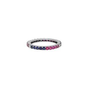 Memoria Jewels Precious Natural Diamond Gemstone 18k Solid White Gold Handmade Eternity Band <b>Rings</b> IGI/ Certified Luxury Gift - Product Image 2
