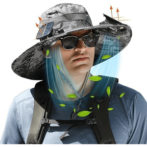 2025 nuovo cappello con ventilatore solare a doppia potenza protezione solare cappello da pesca all'aperto con ventilatore ad energia solare - Product Image 4