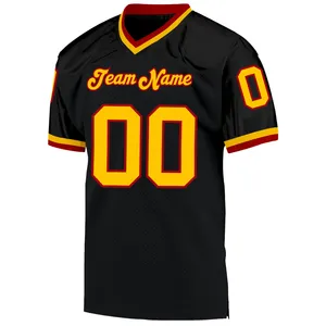 Custom American Football Jersey V-Neck Short Sleeve Mesh Breathable 100% Polyester Sublimated Print Team <b>Name</b> Number - Product Image 1