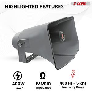 Altoparlante PA da 400W con Tromba da 16 Pollici, Alta Qualità Audio 10 Ohm per Uso Interno ed Esterno in Ogni Condizione Atmosferica - Product Image 2