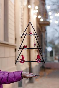 Sapin de Noël artificiel en fer sur pied, finition noire, pour la décoration - Product Image 5