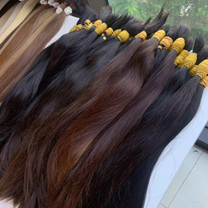 Factory Price Vietnam human hair raw material 40cm to 90cm 1kg natural hair <b>bleach</b> brown to blonde - Product Image 1