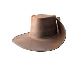 Sombrero de Cuero Genuino Estilo Vaquero Australiano para Hombre, Color Bronceado, Modelo Crazy Horse, Precio de Fábrica al por Mayor - Product Image 3