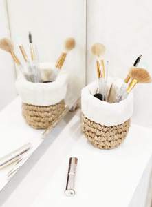 Panier de rangement rond multifonctionnel en jute fait main pour bureau, étagères, vêtements, plantes, stylos et crayons - Product Image 2