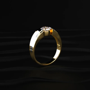 Bague de mariage pour homme en diamant de laboratoire rond brillant de 1,0 carat, plaqué or 10/14/18 carats, luxe certifié IGI, clarté VVS-VS - Product Image 5