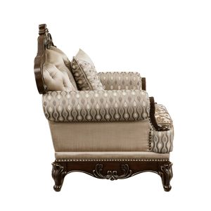 Sedia da Soggiorno di Lusso Tradizionale in Legno Massello con Finitura in Ciliegio e Dettagli Dorati, Arredamento Elegante e Formale - Product Image 4