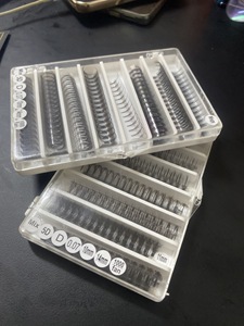 กล่องใส่ขนตาปลอมแบบกำหนดโลโก้เองได้ 3D-20D ขนตาปลอมแบบพัดสำเร็จรูป ขนตาปลอมเกาหลี PBT สีดำด้าน ขายส่ง - Product Image 3