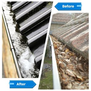 10.5FT <b>Telescoping</b> Handle Rain Gutter Cleaner Tool Extendable Gutter Cleaning <b>Brush</b> From Ground 2 Safety Gloves Product Category - Product Image 3