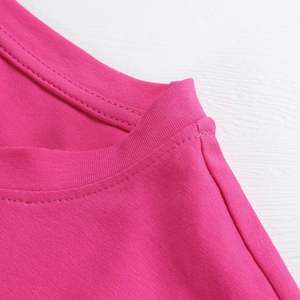 Women's <b>Pink</b> <b>Cropped</b> T-Shirt Short Sleeve Crew Neck Slim Fit Casual Jersey Knit <b>Top</b> All Seasons Logo 100% Cotton - Product Image 6