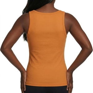 Ribbed Tank <b>Top</b> Sleeveless Scoop Neck Fitted Knit Outdoor Breathable Lightweight Comfortable Custom OEM Wholesale Manufacturer - Product Image 3