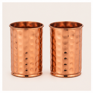 Pure <b>Copper</b> Hammered Tumbler Set Ayurvedic Drinking Glass for Wellness & Immunity Handcrafted Artisanal <b>Copper</b> Water <b>Cup</b> - Product Image 1