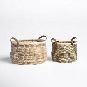 Panier de rangement en jute et en herbe de mer, nouveau design tendance, panier tissé, prix de gros, décoration de meubles de chambre - Product Image 1