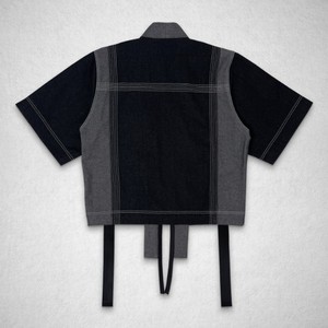 Wholesale Custom OEM Women's Safari Denim <b>Jackets</b> Flare Sleeve Basic V-shaped Open <b>Patched</b> 100% Cotton Summer Breathable Knitted - Product Image 2