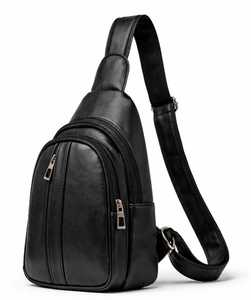 ZOLO LEATHERS Men's Genuine Leather Crossbody <b>Bag</b> Zipper Closure Custom Size Fashion Style Durable Design <b>Black</b> for Daily Use - Product Image 2