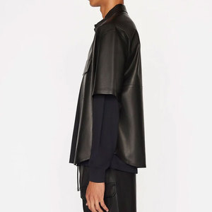 Factory Direct Sale <b>Men</b> Winter And Autumn Season Quick Dry Best Quality Button Closure <b>Men</b> Leather <b>Shirts</b> - Product Image 4