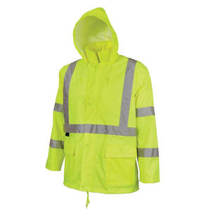 Vêtements de pluie haute visibilité : Veste de sécurité et salopette réfléchissante, sweat à capuche, vente en gros Jaune/Vert - Product Image 1