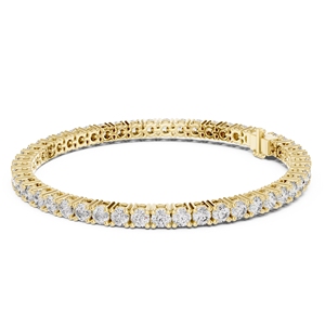 Bracelet unisexe classique en diamant de laboratoire, avec double fermoir caché, en or jaune massif 18 carats plaqué rhodium, 6,3 carats, idéal pour offrir ou pour une occasion spéciale. - Product Image 1