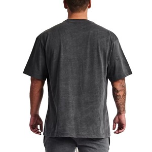 T-shirts pour hommes 100% Coton épais, haute qualité, style délavé à l'acide vintage, grandes tailles, coupe oversize, pour l'été, vente en gros, Ringers - Product Image 4
