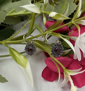 Trendy <b>Garnet</b> Oval Gemstone <b>Earring</b> 925 Sterling Silver Plated Designer Jewelry For Women Fashion Dangle Drop - Product Image 4