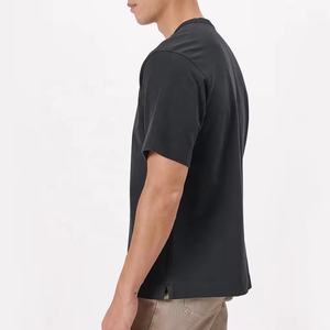 Camiseta clásica de manga corta con logotipo personalizado para hombre, Camiseta de algodón de Color sólido para hombre, camiseta de gran tamaño de peso pesado para hombres y mujeres - Product Image 4